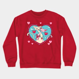 Cat Couple Valentine Love Crewneck Sweatshirt